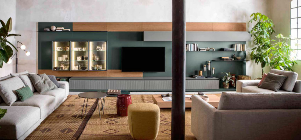 composizione living con boiserie